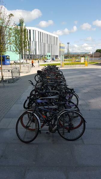 The photo for New South Glasgow Hospital bike parking needed.